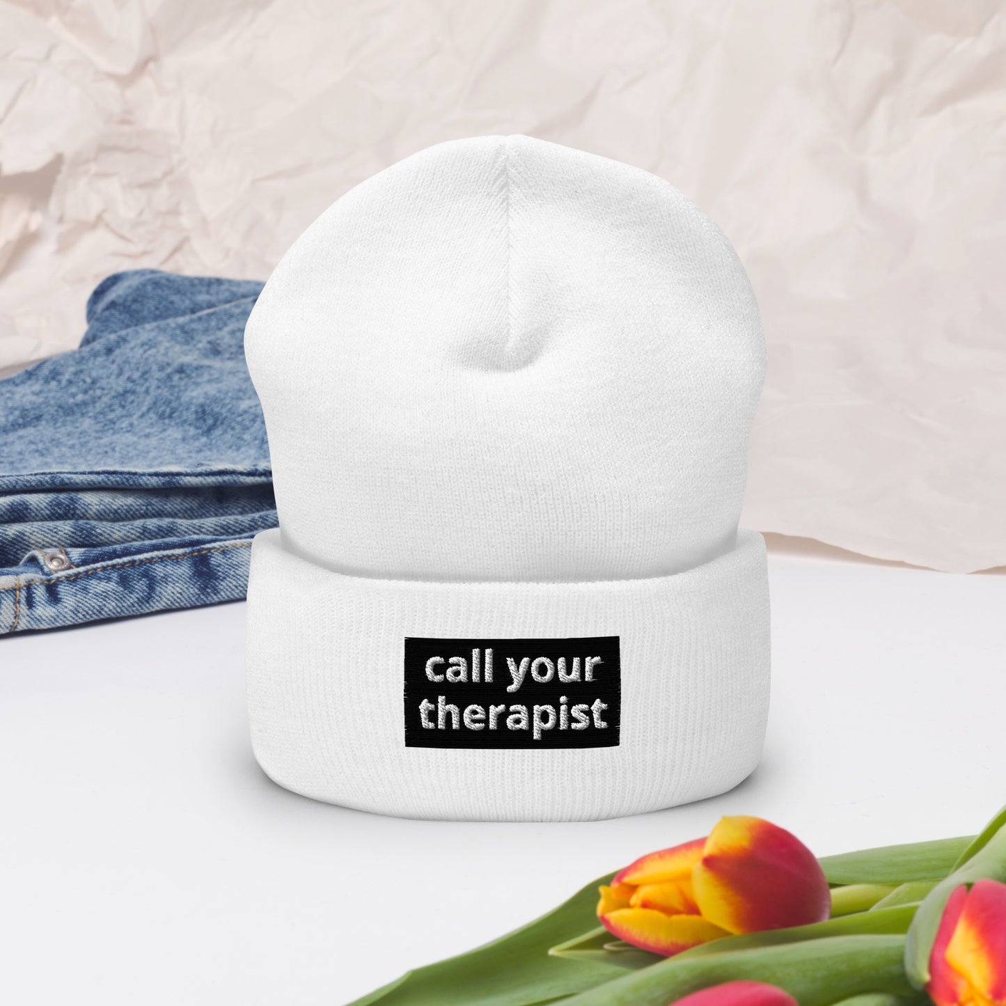 Call your therapist Beanie